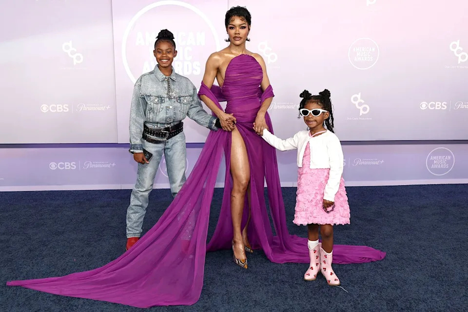 Teyana Taylor and daughters Iman 'Junie' Tayla Shumpert Jr. and Rue Rose Shumpert.Credit: John Salangsang/Shutterstock
