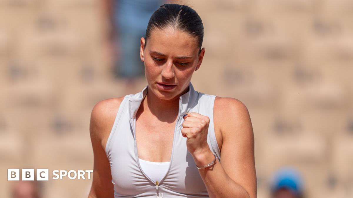 Marta Kostyuk reacts during her first-round win at the 2026 French Open