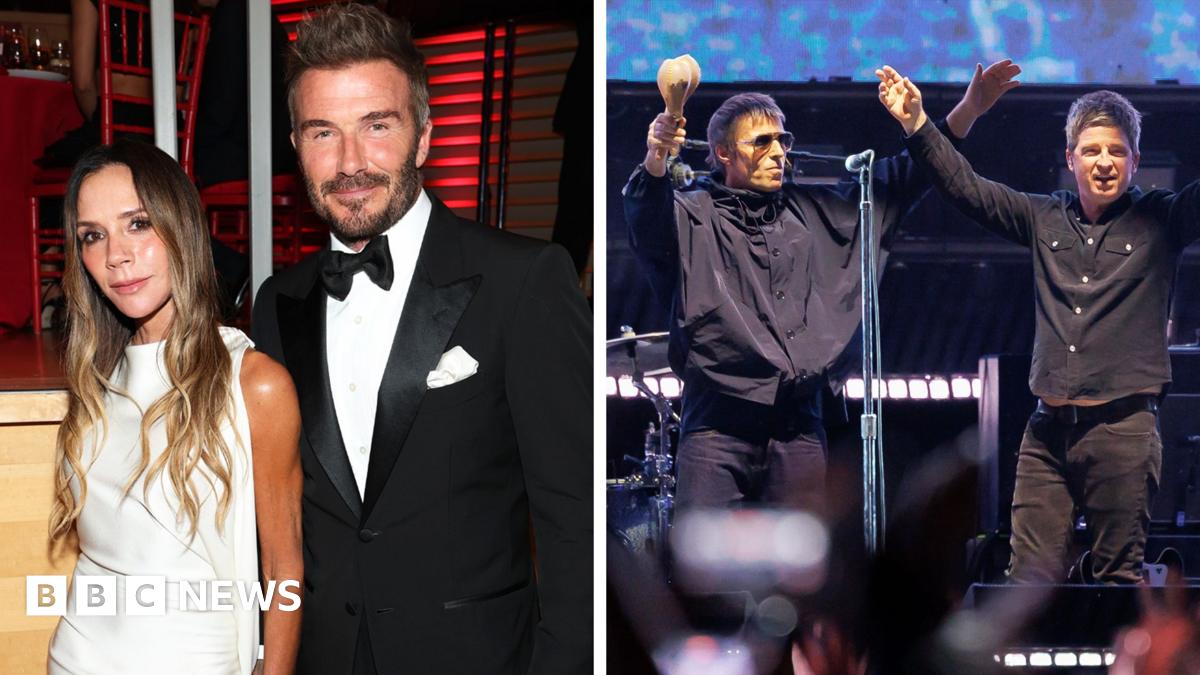 Composite image of Victoria and David Beckham, and Liam and Noel Gallagher