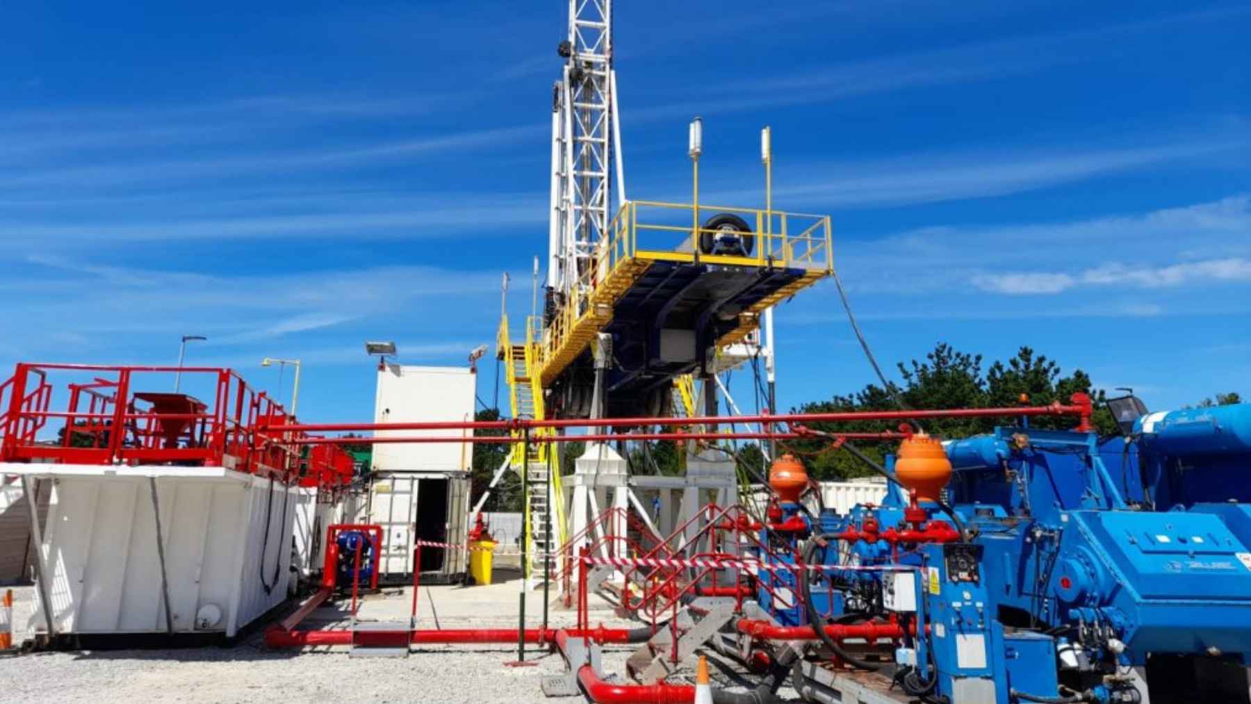 Deep geothermal drilling operation in Cornwall extracting underground heat and lithium-rich brine