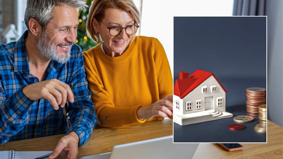 Couple going over finances and mortgage bill