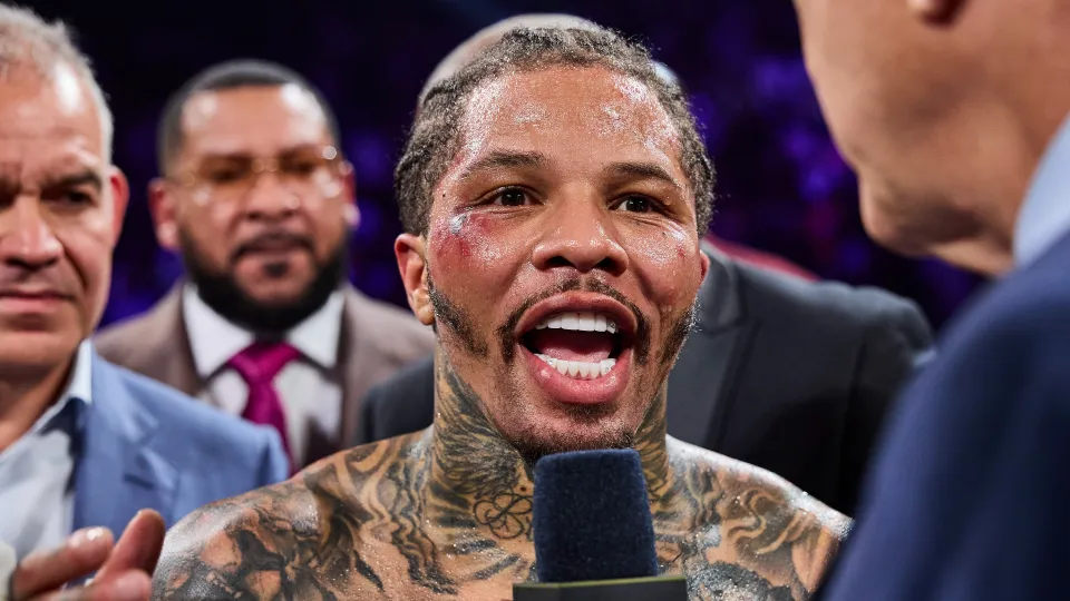 Gervonta Davis being interviewed after a boxing match.