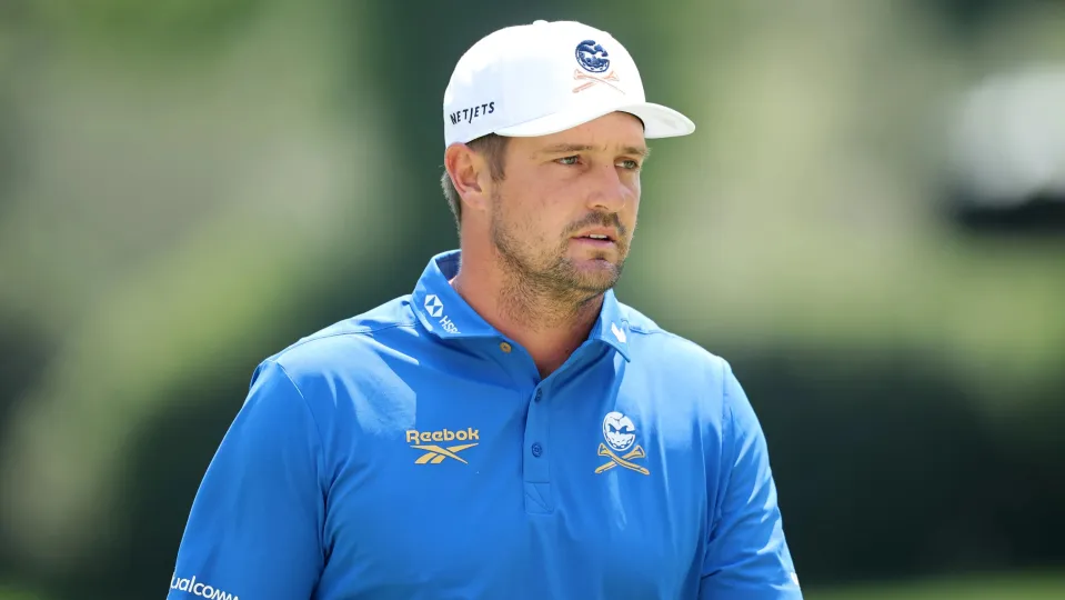 Bryson DeChambeau of Crushers GC looks on from second green during day one of LIV Golf Mexico City at Club de Golf Chapultepec on April 16, 2026