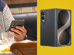 Pictured: A freshly leaked photograph of the Samsung Galaxy Z Fold 8 Ultra (left), alongside a previously leaked image of its case from Alibaba.