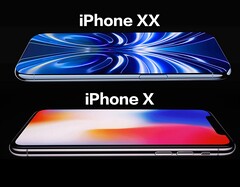 Alleged iPhone XX/20 render (top), iPhone X (bottom).