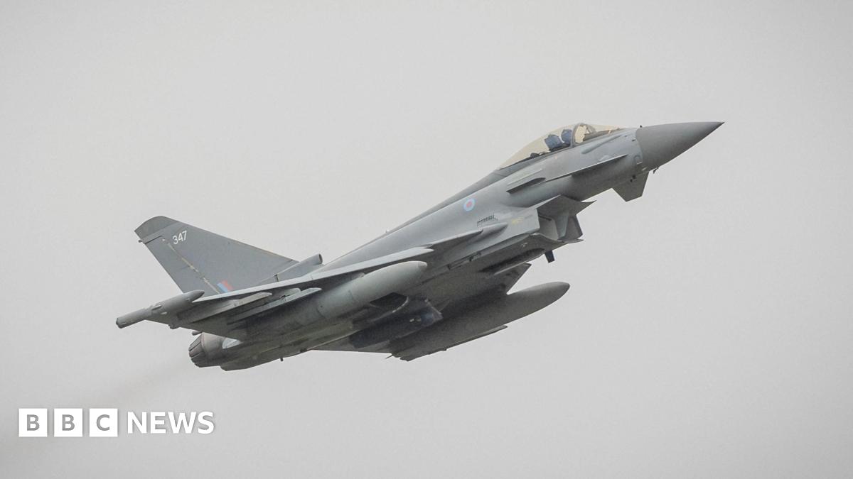 A Typoon jet pictured in the air