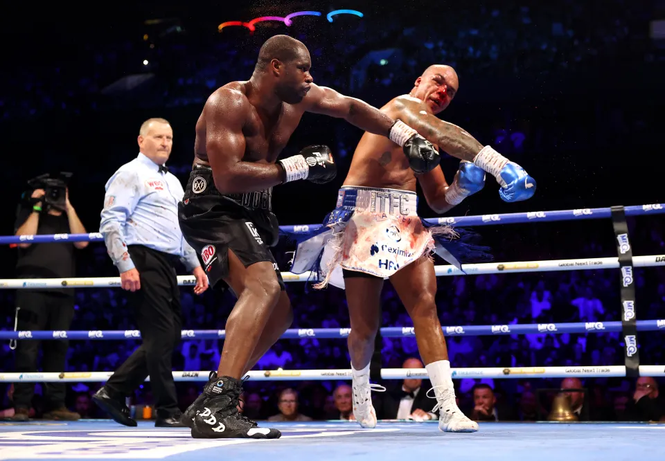 Daniel Dubois punches Fabio Wardley during the WBO World Heavyweight Title fight between Fabio Wardley and Daniel Dubois as part of the Wardley v Dubois Don't Blink fight card at Co-op Live on May 09, 2026 in Manchester, England