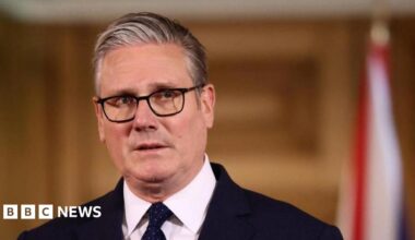 Sir Keir Starmer speaking in 10 Downing Street