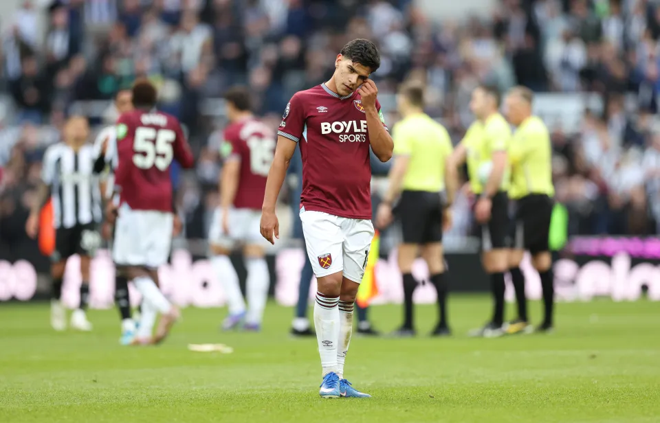 West Ham after losing to Newcastle United.