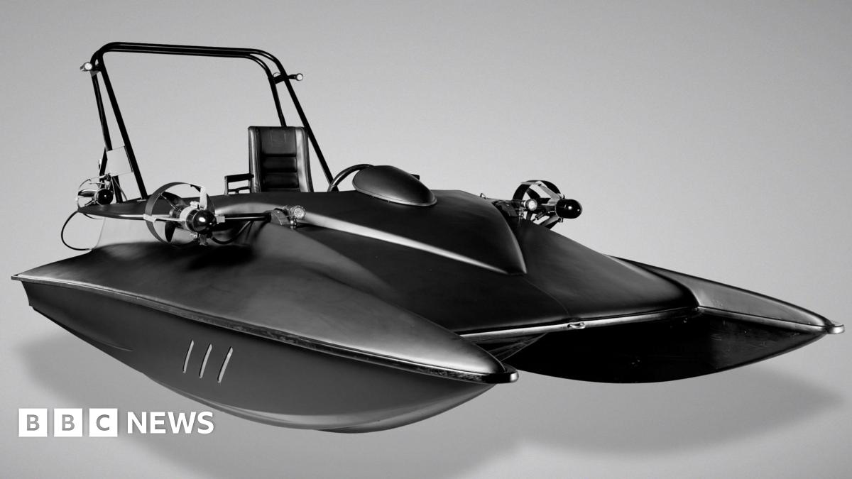 A black speed boat-like vessel.