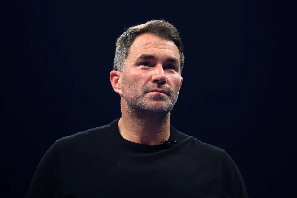 Eddie Hearn, Chairperson of Matchroom Sports, looks on during the Matchroom Sport fight card at M&S Bank Arena