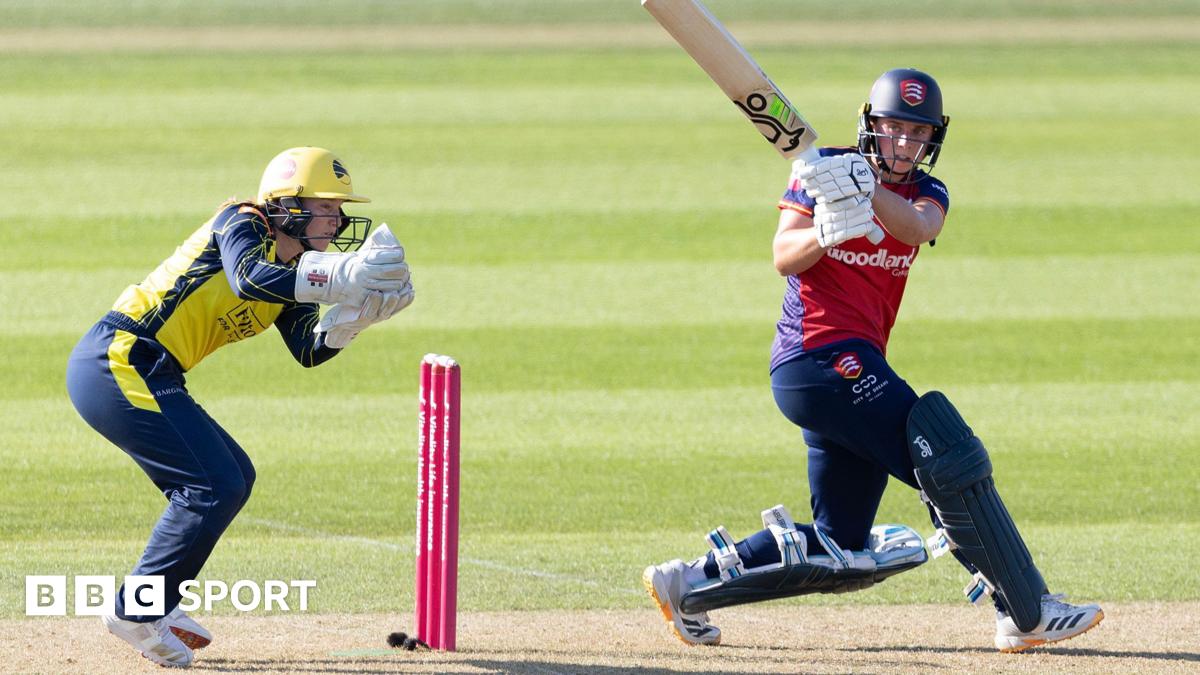 Jodi Grewcock swings a ball to leg for Essex against Hampshire