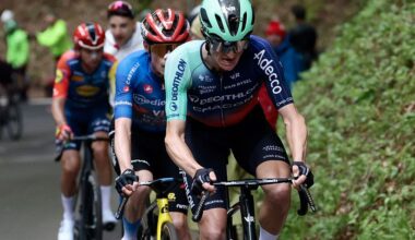 Gall leading Vingegaard and other GC contenders during the Giro