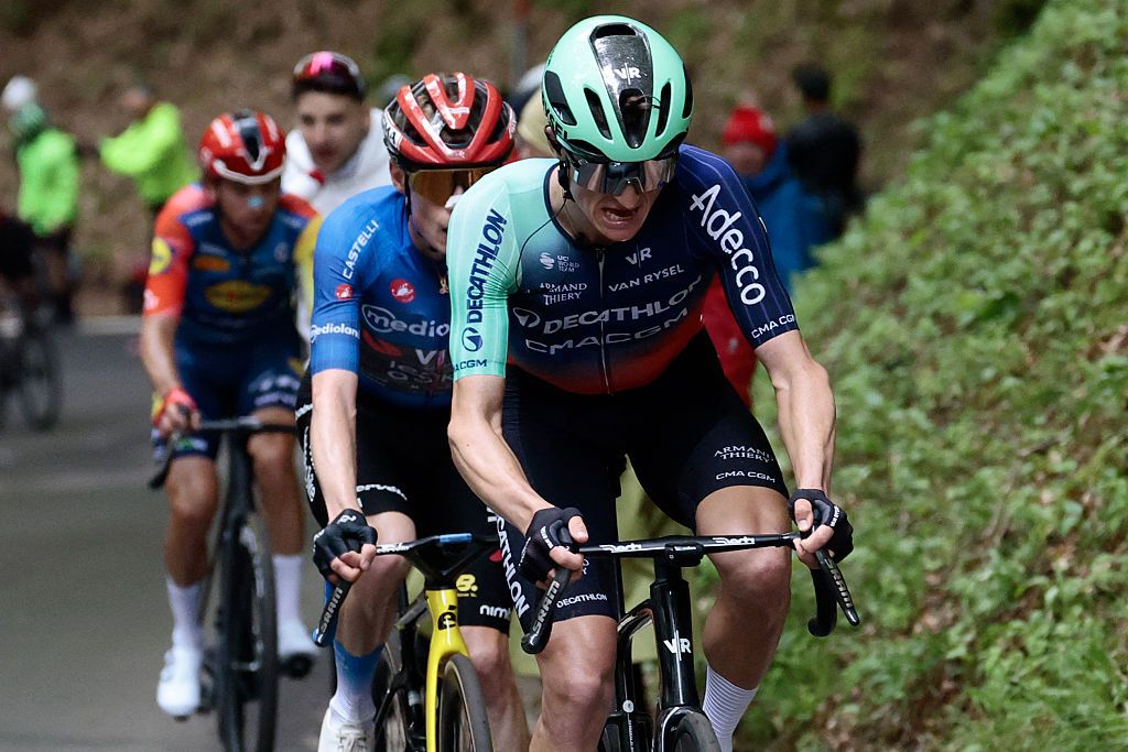 Gall leading Vingegaard and other GC contenders during the Giro