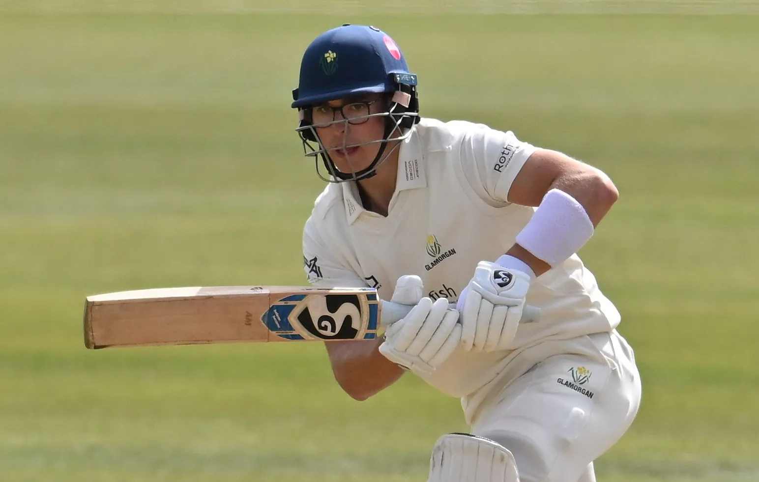 Asa Tribe of Glamorgan batting during the Rothesay County Championship One match.