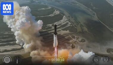VIDEO: Take of SpaceX's Starship V3 - Australian Broadcasting Corporation
