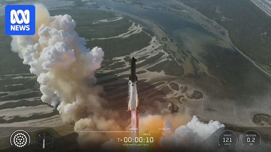 VIDEO: Take of SpaceX's Starship V3 - Australian Broadcasting Corporation
