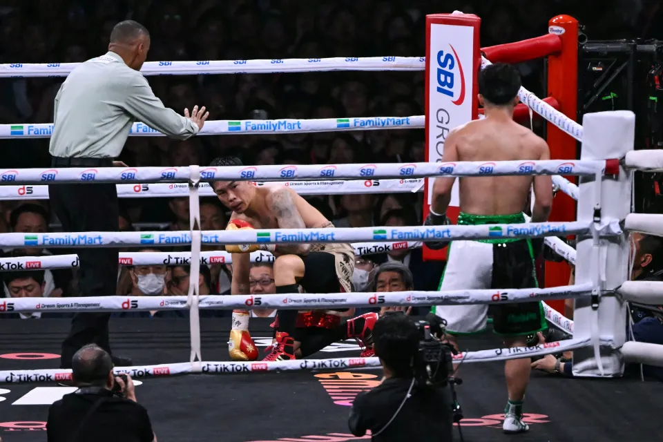 Inoue dropped Ioka in rounds two and three