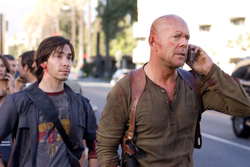Justin Long, Bruce Willis, Live Free or Die Hard. Die Hard 4.0 justin long, bruce willis, live free or die hard. die hard 4.0