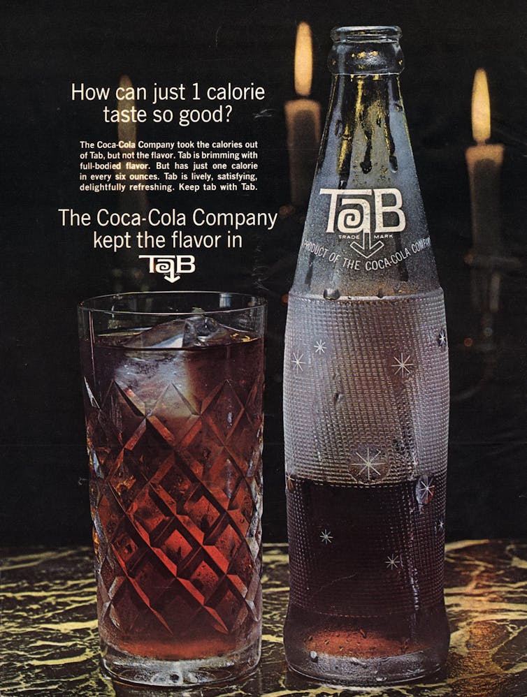 Magazine advert from 1960s for Coca Cola Tab