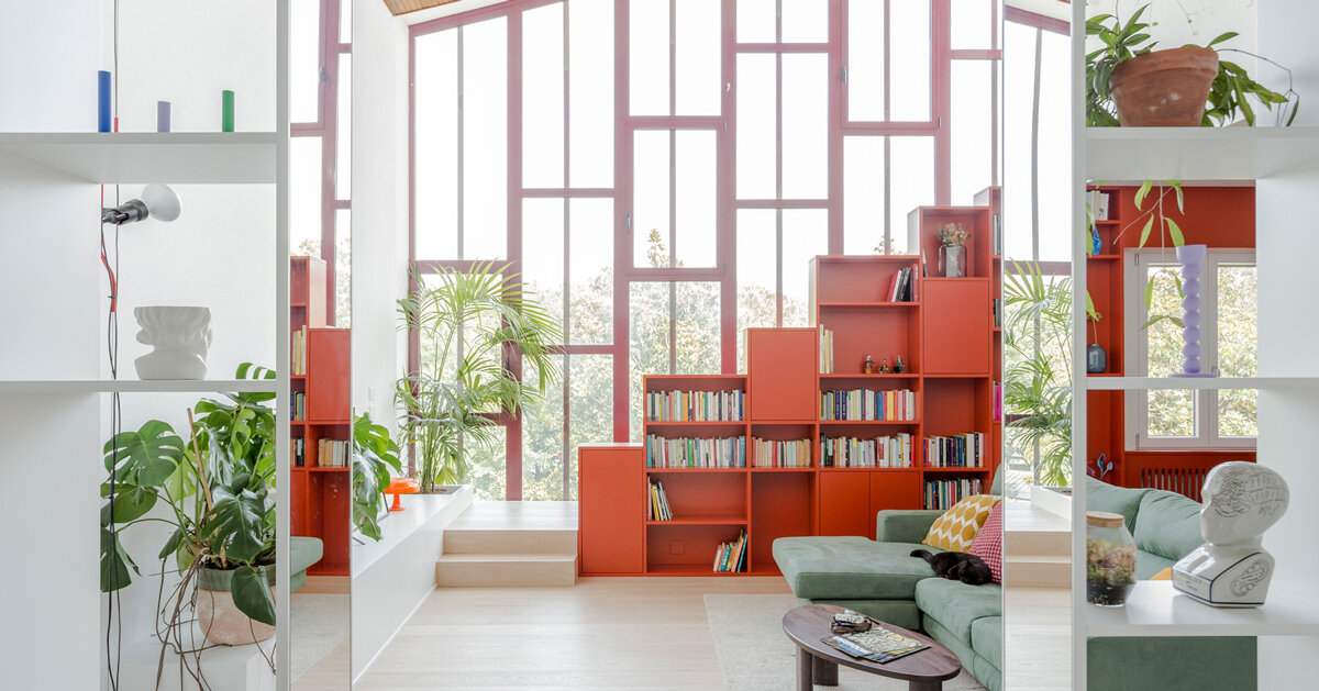 pop colors animate renovated 1960s apartment in italy