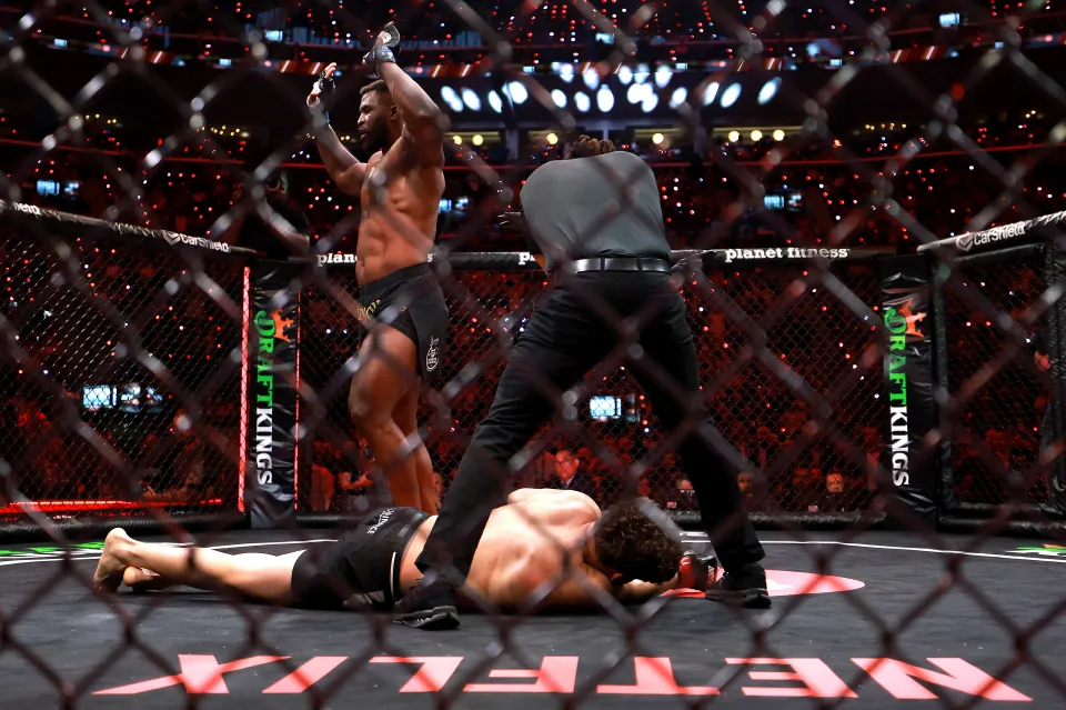 Francis Ngannou after knocking out Philipe Lins