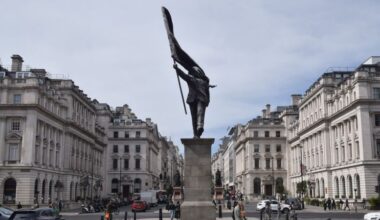Banksy’s new flag-wielding London statue satirizes blind patriotism