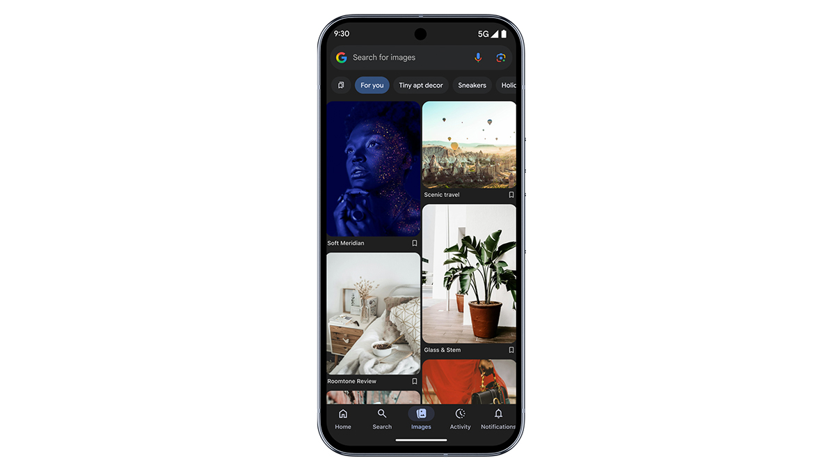 google app images tab ui