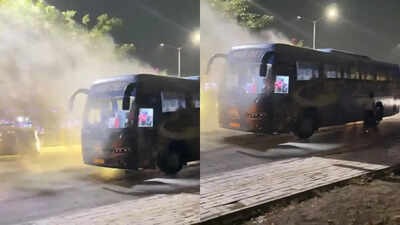 Massive scare for Gujarat Titans: Players evacuated after team bus suffers short circuit