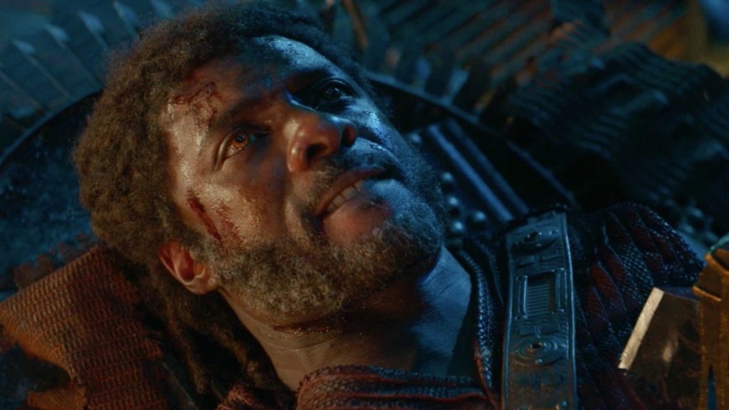 Idris Elba as Heimdall dying in the MCU