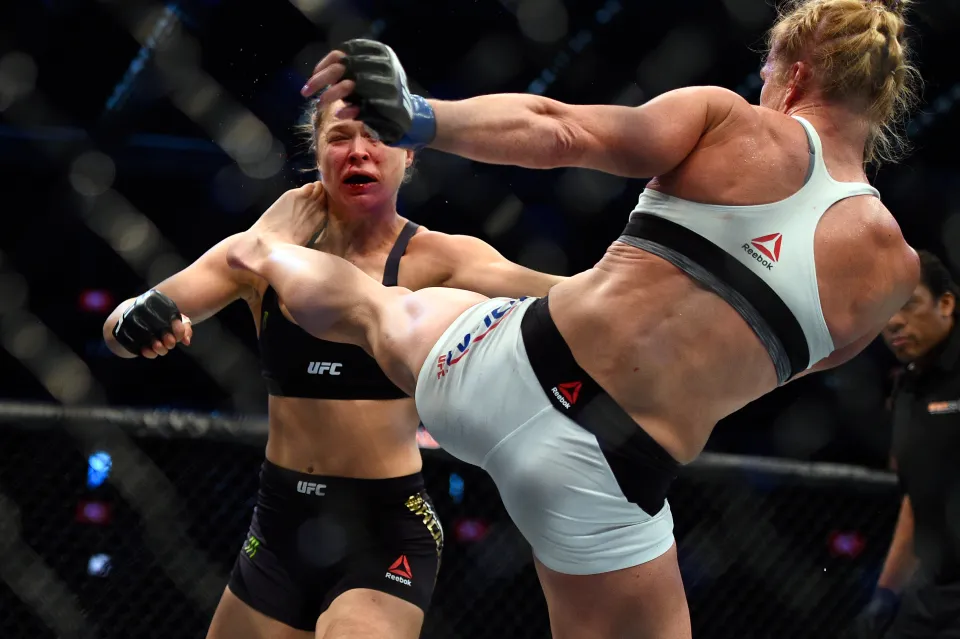 Ronda Rousey being knocked out by Holly Holm