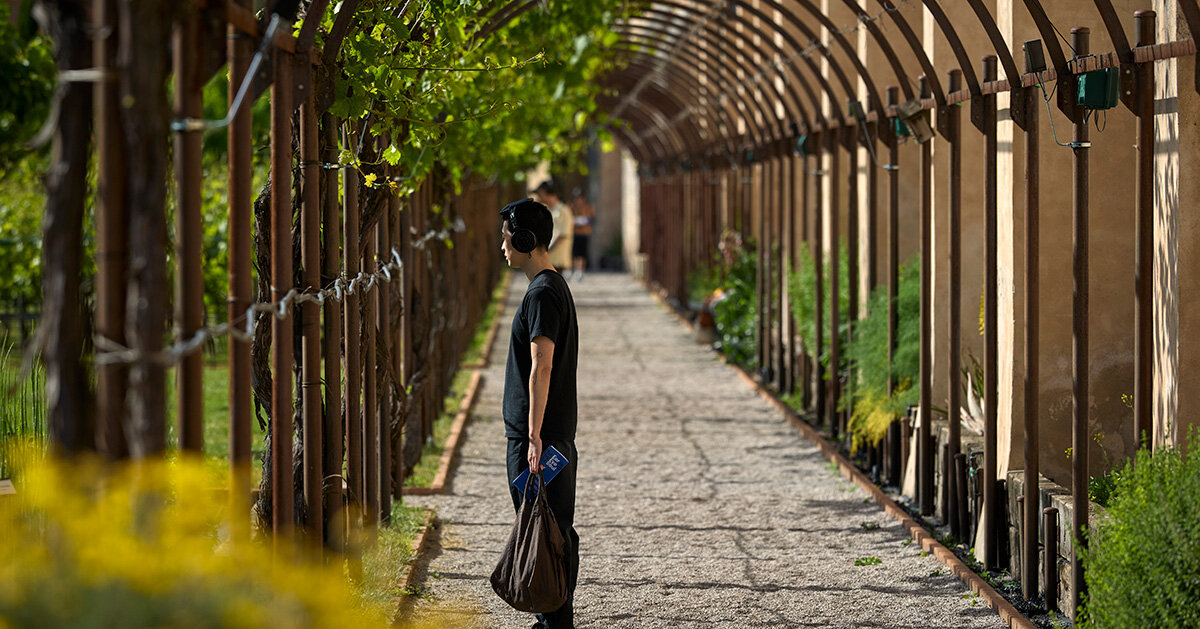 the holy see pavilion invites visitors to wander a garden of sound