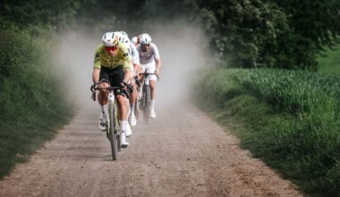 Wout van Aert (Visma- Lease a Bike) on his way to winning the Marly Grav UCI Gravel World Series race 2026