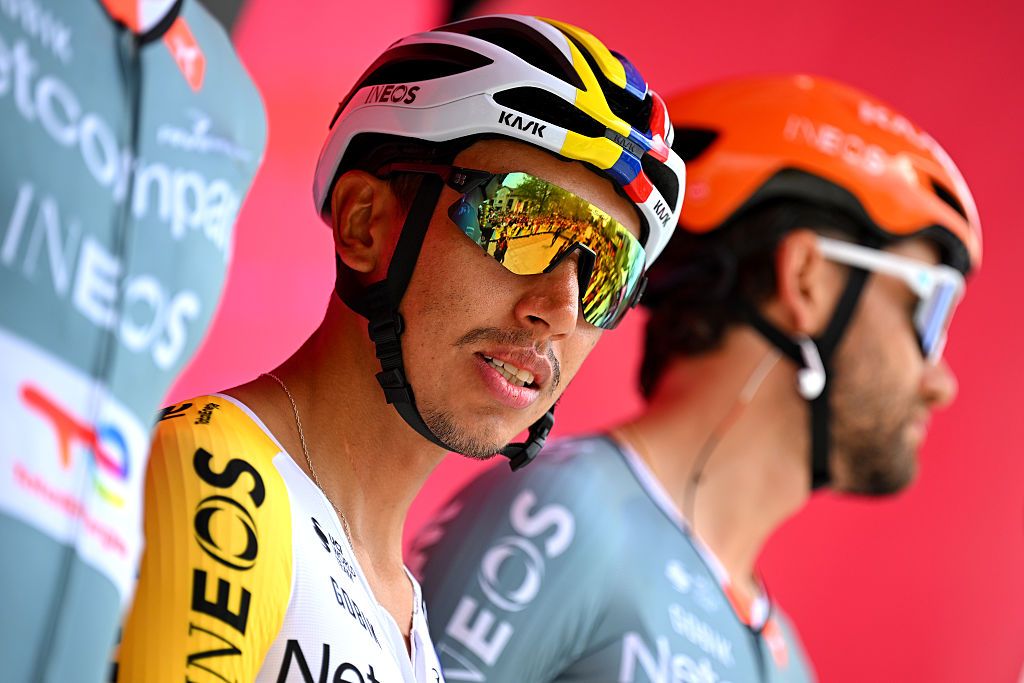 BURGAS, BULGARIA - MAY 09: Egan Bernal of Colombia and Netcompany INEOS Cycling Team prior to the 109th Giro d&amp;apos;Italia 2026, Stage 2 a 221km stage from Burgas to Veliko Tarnovo / #UCIWT / on May 09, 2026 in Burgas, Bulgaria. (Photo by Tim de Waele/Getty Images)