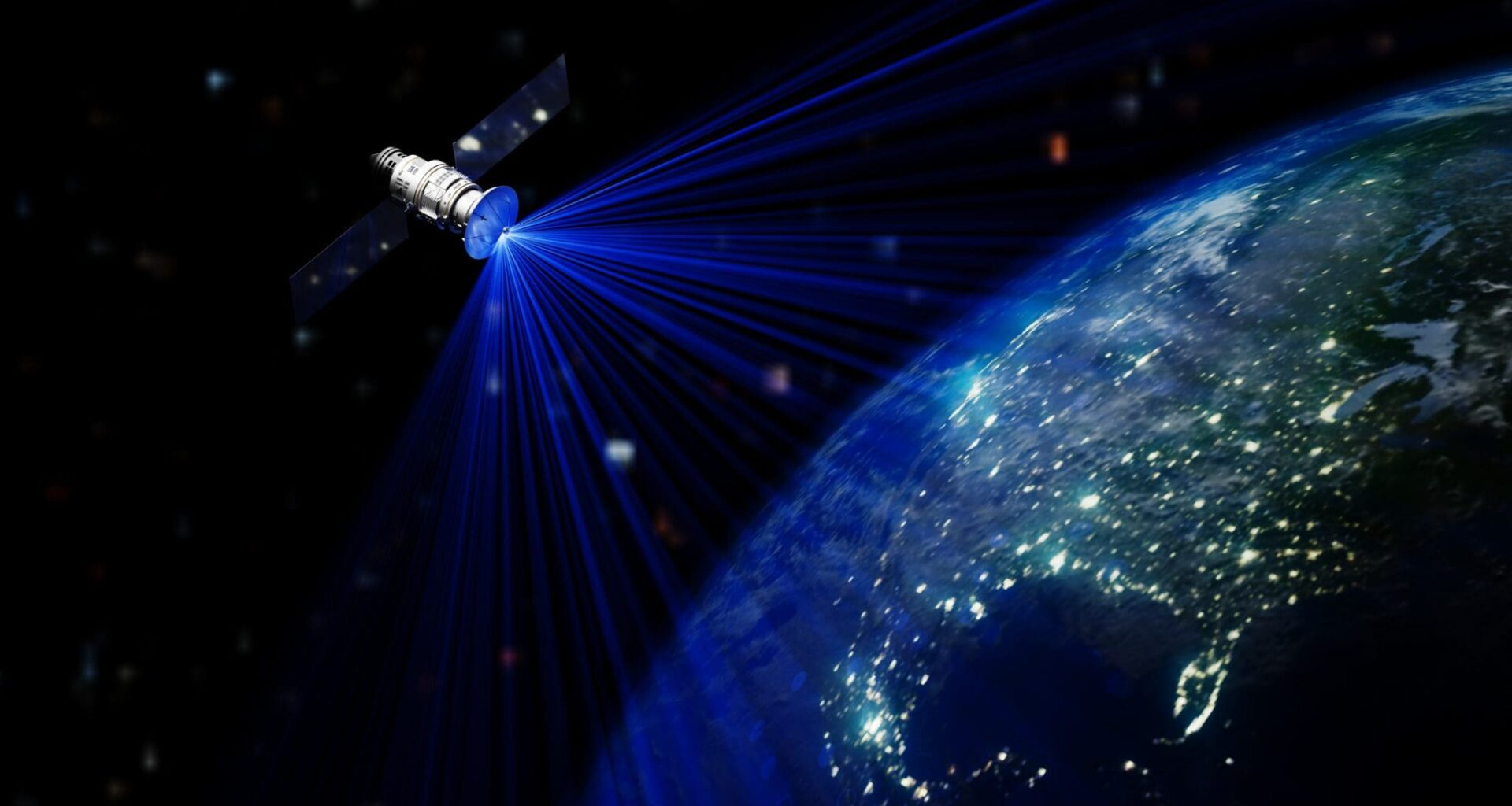 Satellite In Space Station Orbiting Earth