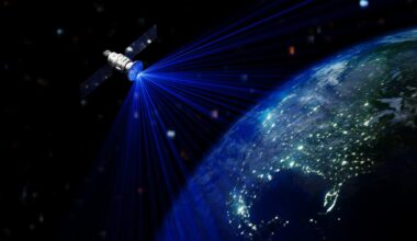 Satellite In Space Station Orbiting Earth