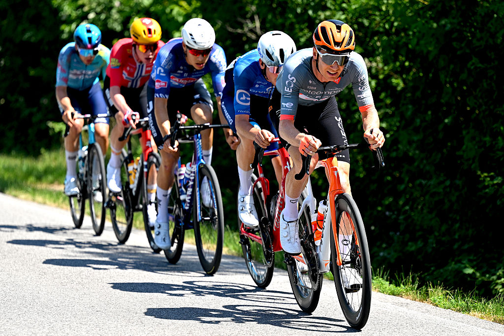 PIANCAVALLO, ITALY - MAY 30: Jack Haig of Australia and Netcompany INEOS Cycling Team competes in the breakaway during the 109th Giro d&amp;apos;Italia 2026, Stage 20 a 200km stage from Gemona del Friuli to Piancavallo 1289m / #UCIWT / on May 30, 2026 in Piancavallo, Italy. (Photo by Tim de Waele/Getty Images)