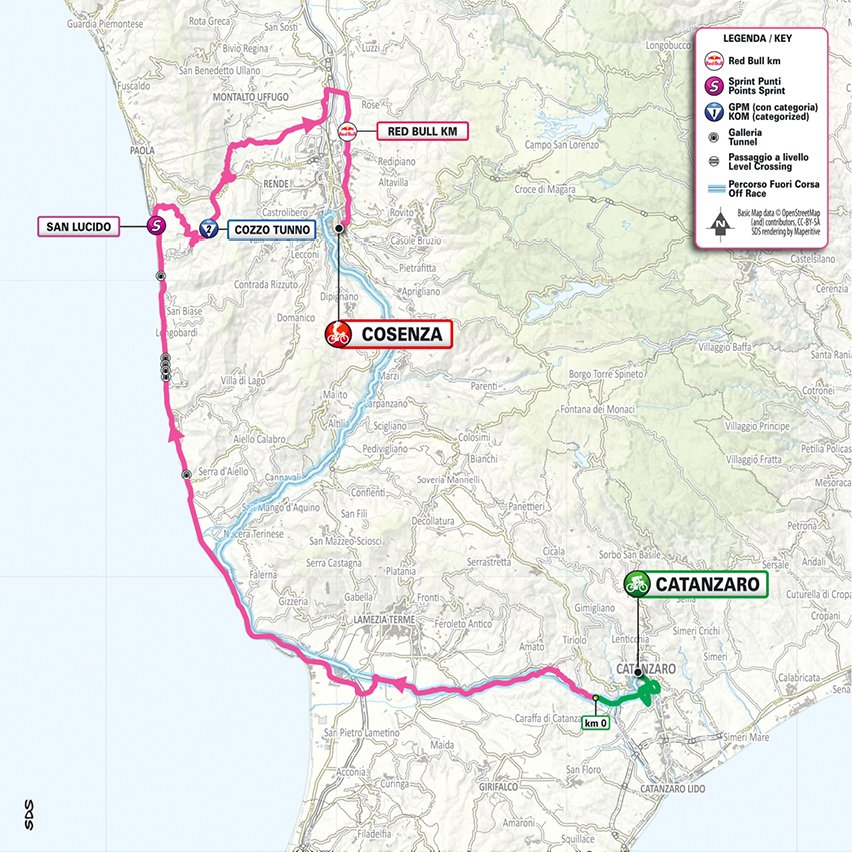 The map of stage 4 of the 2026 Giro d'Italia