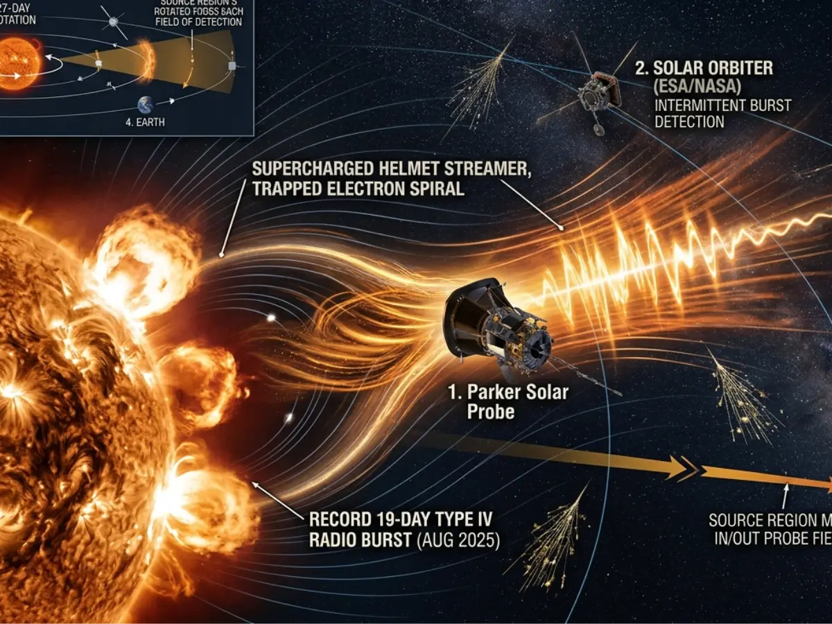 Record-breaking solar radio burst lasted 19 days. NASA and ESA probes reveal what happened