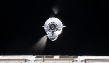 The SpaceX Dragon cargo spacecraft fires its Draco engines fine-tuning its automated approach and rendezvous with the International Space Station. Dragon would dock a few moments later to the Harmony module's forward port delivering over 5,000 pounds of science, supplies, and hardware to the Expedition 73 crew.