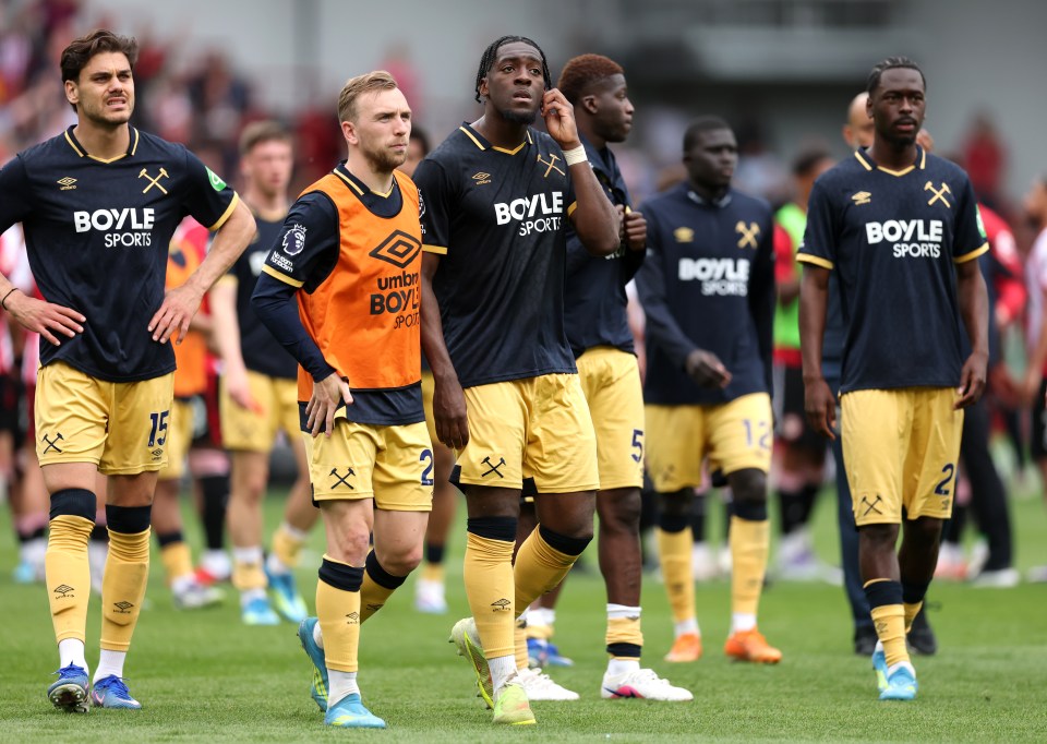 West Ham after losing to Brentford.