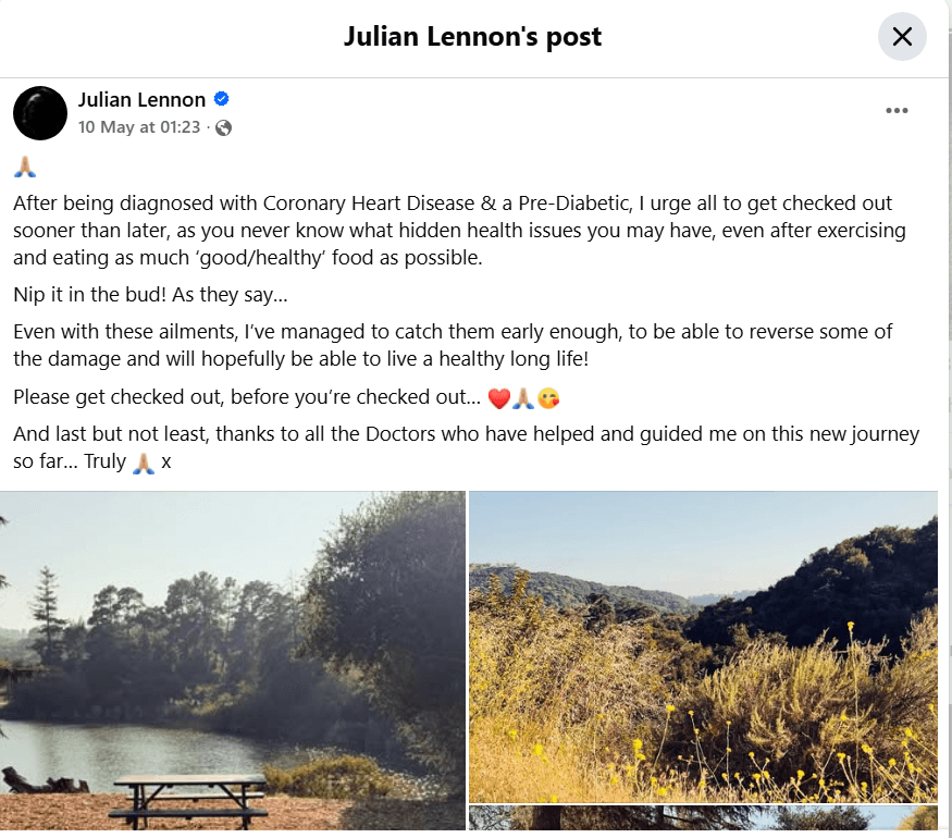 Julian Lennon post
