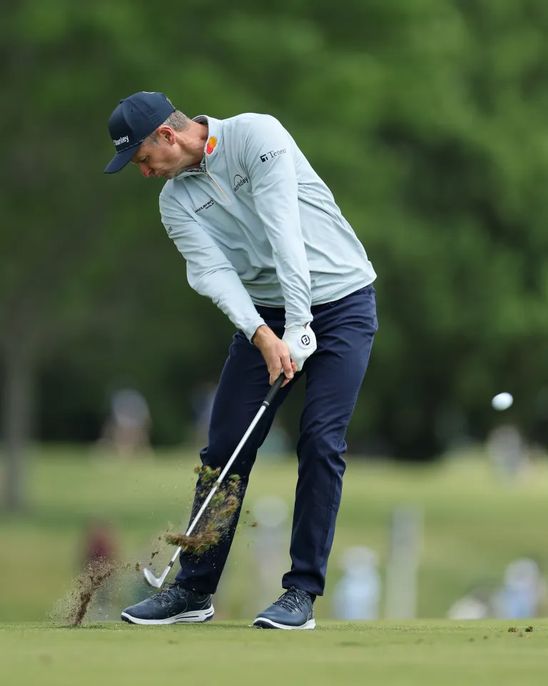 Justin Rose takes a shot at the PGA Championship