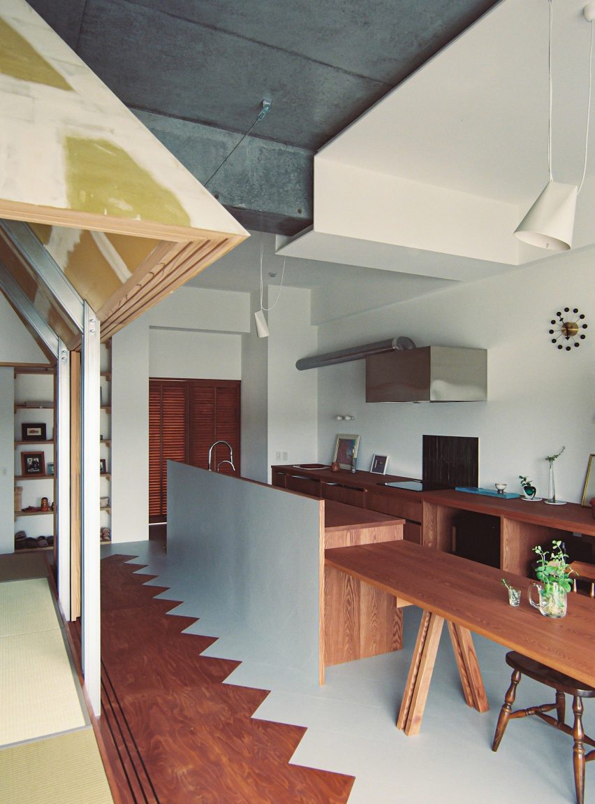 Kitchen space within Nakano House by KUMA & ELSA