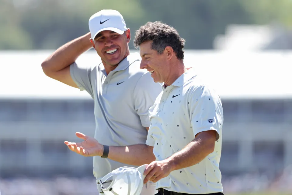 Koepka and McIlroy were left looking on as Aaron Rai claimed the second major of the year