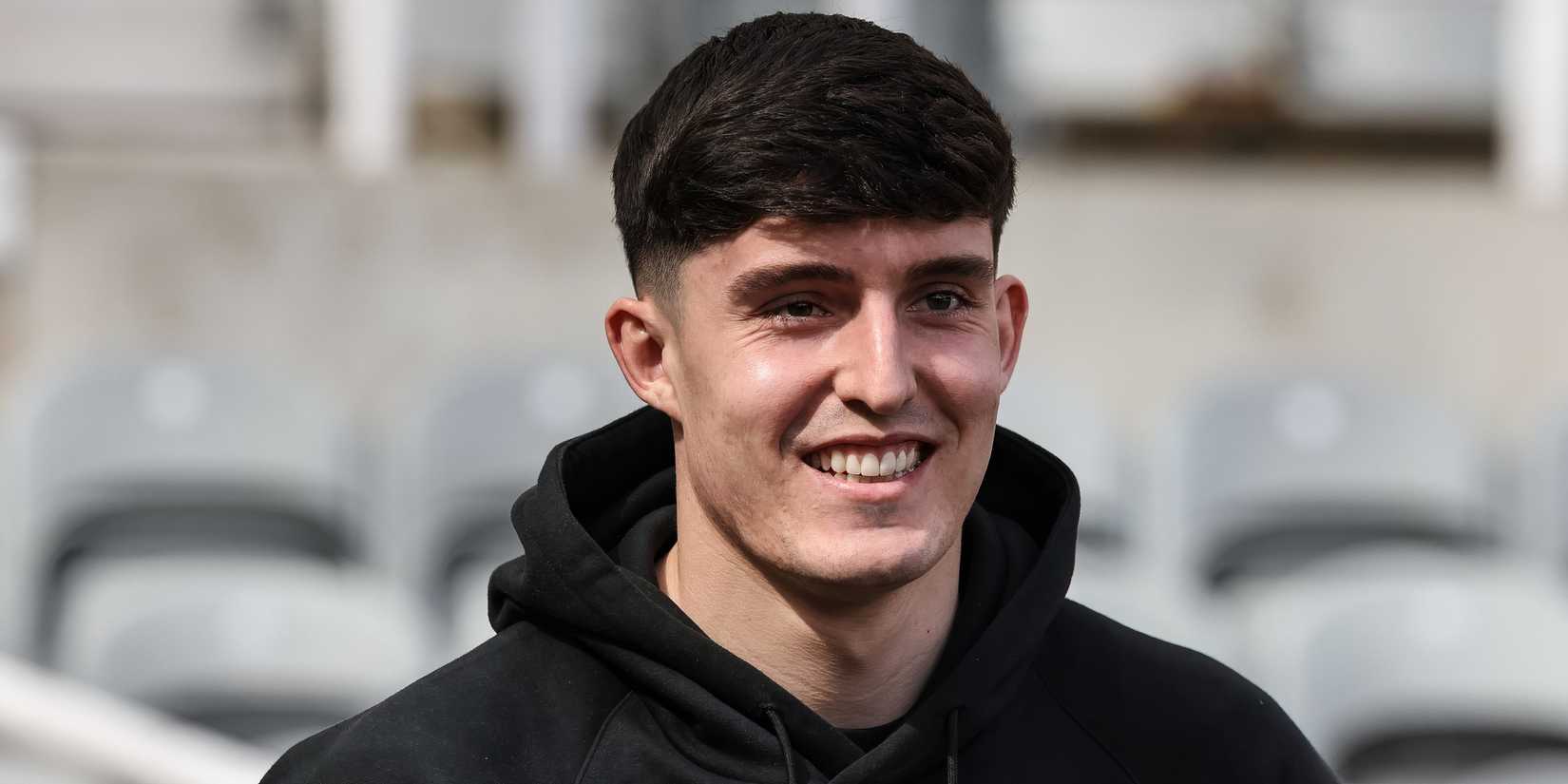 Tino Livramento at St James' Park ahead of a Newcastle United fixture
