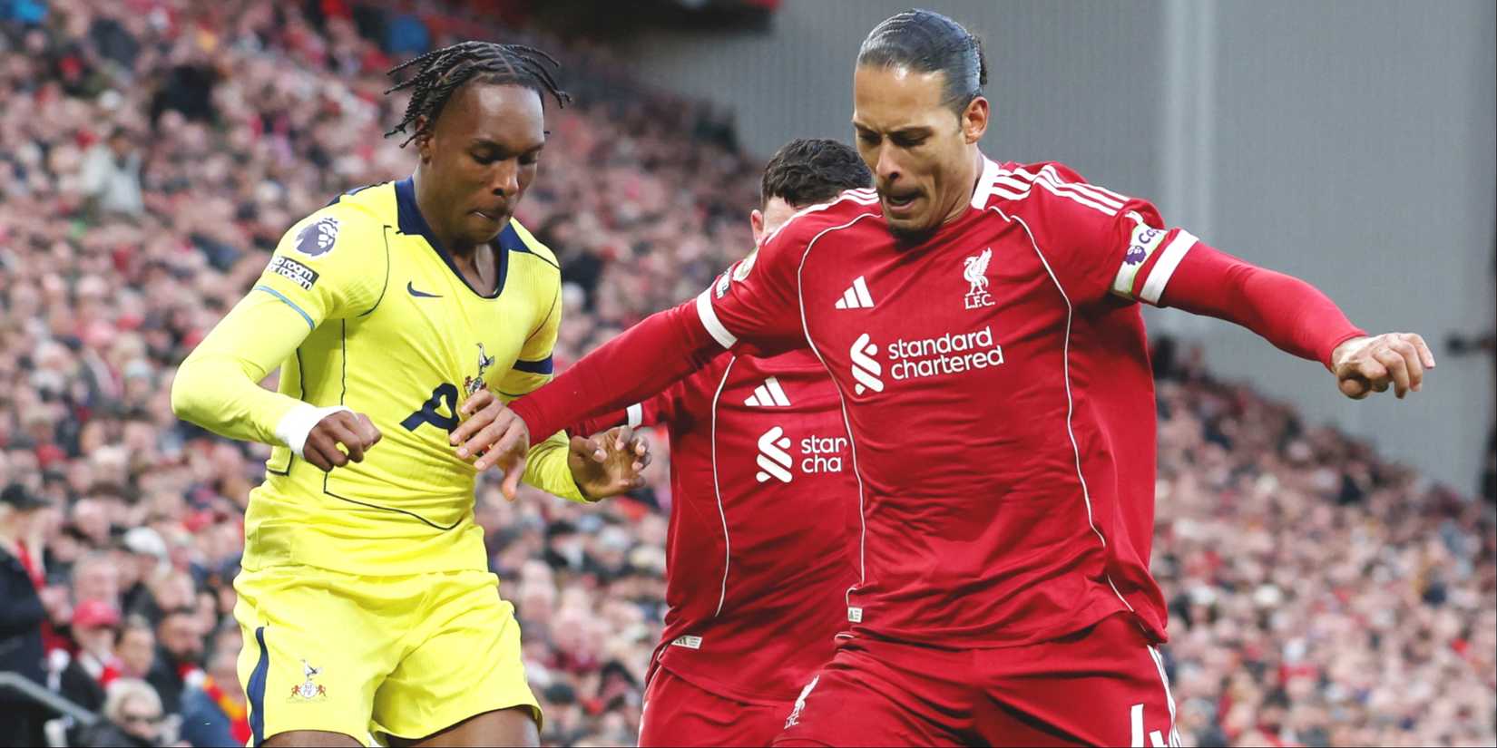 Mathys Tel (Tottenham) and Virgil van Dijk (Liverpool)
