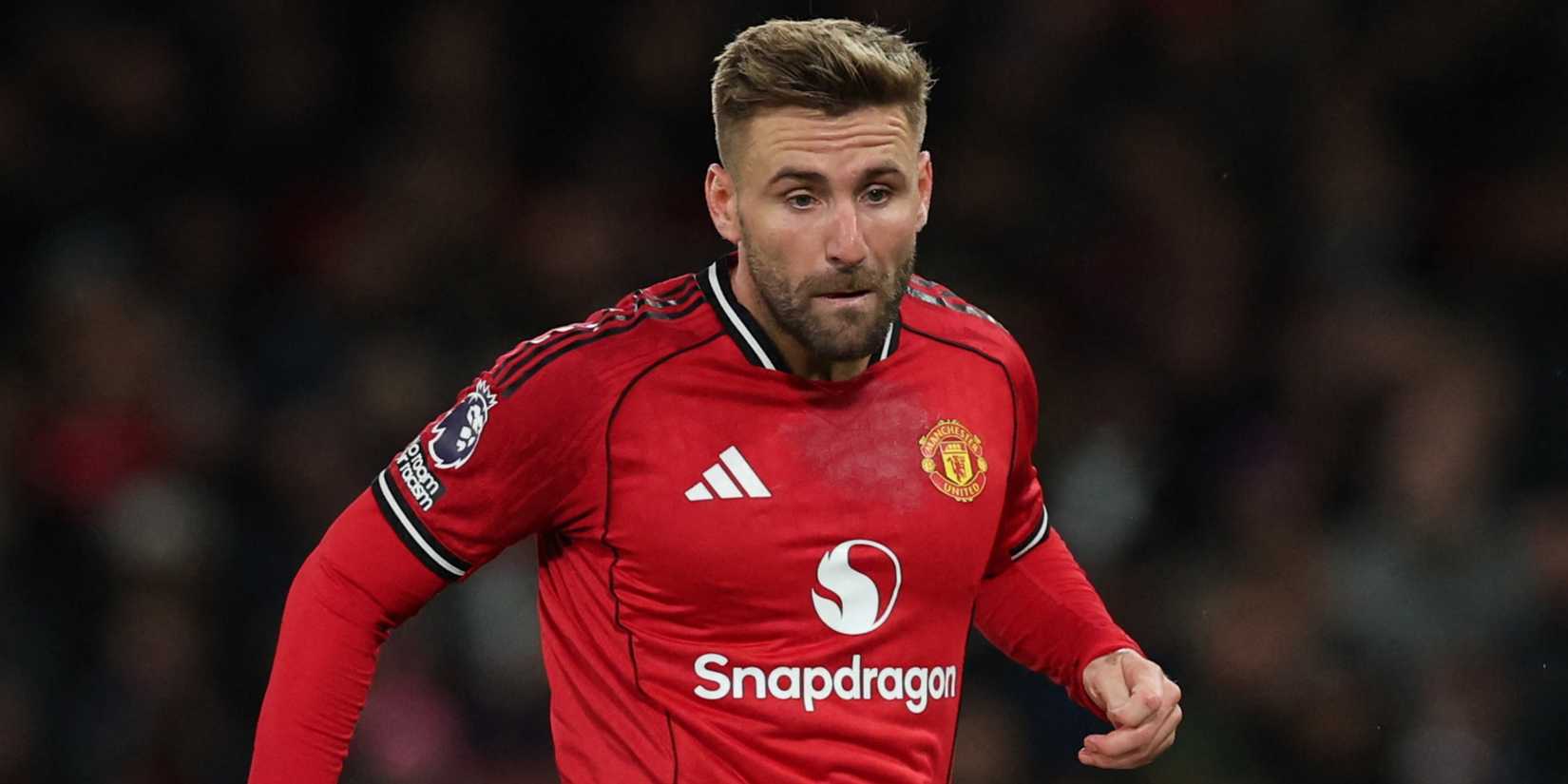 Manchester United's Luke Shaw in action against Everton