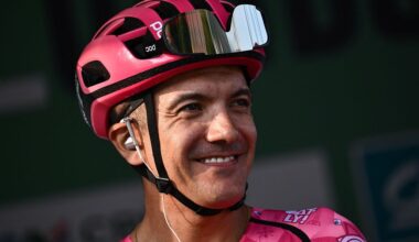 EF Education-EasyPost&rsquo;s Ecuadorian rider Richard Carapaz looks on ahead of the 119th edition of the Giro di Lombardia (Tour of Lombardy), a 238km cycling race from Como to Bergamo on October 11, 2025. (Photo by Marco BERTORELLO / AFP)