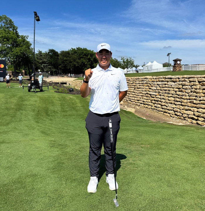Kim Joo-hyung poses before the opening of The CJ Cup Byron Nelson, vowing to play an active role. Reporter Lim Jungwoo